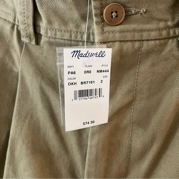 Madewell THE HARLOW CARGO SHORT Dark Khaki Tan size 2 NEW - Picture 10 of 15